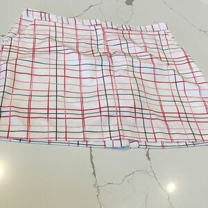 IZOD Preform Size 12 Plaid Skort in Red and Black Front Pockets Golf